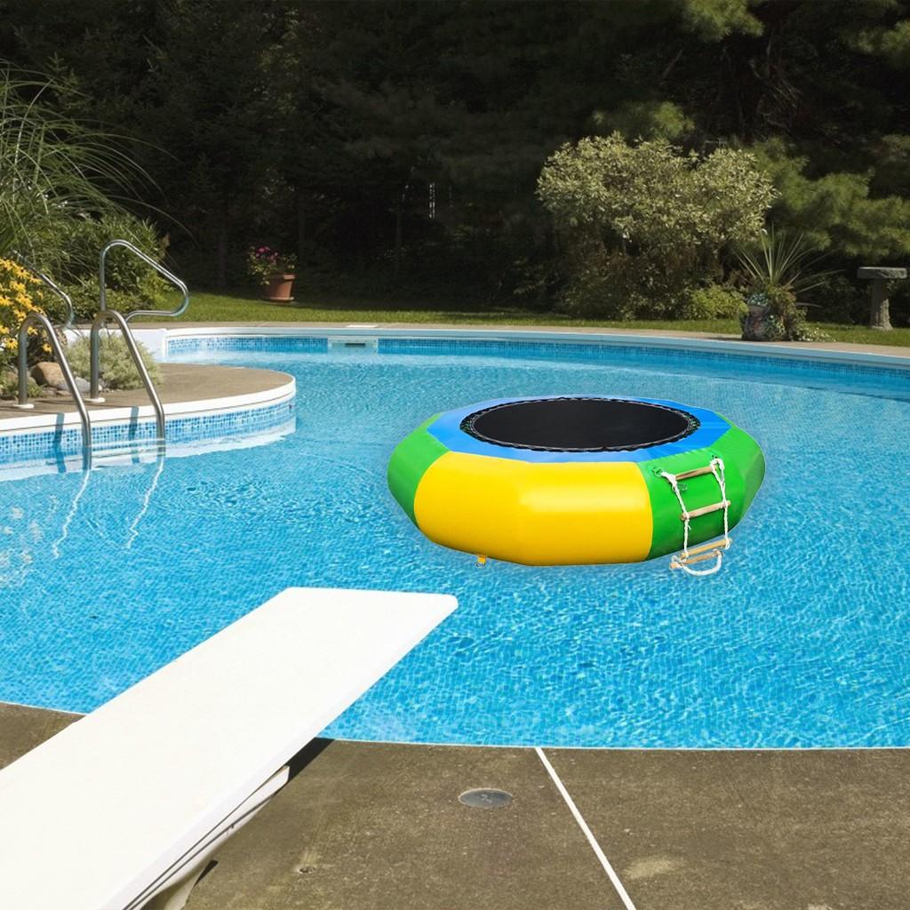 6.5Ft Inflatable Water Trampoline Bounce Swim Platform For Water Sports
