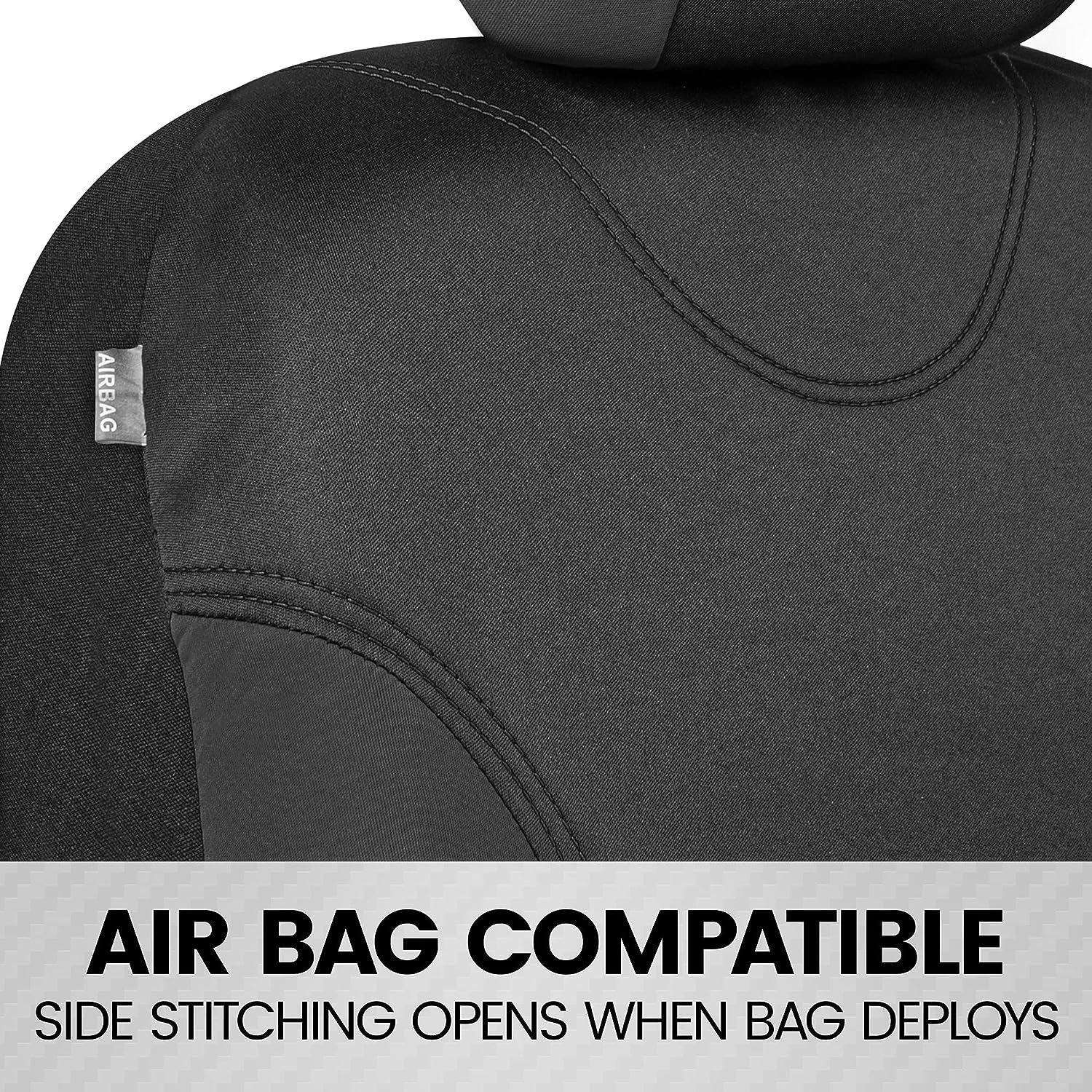 BDK UltraSleek Car Seat Covers, Universal Fit Car Seat Cover Set, Ideal Seat Covers for Cars Trucks SUV, Includes Seat Covers for Front Seats and Rear Bench Seat, Automotive Interior Covers (Black)