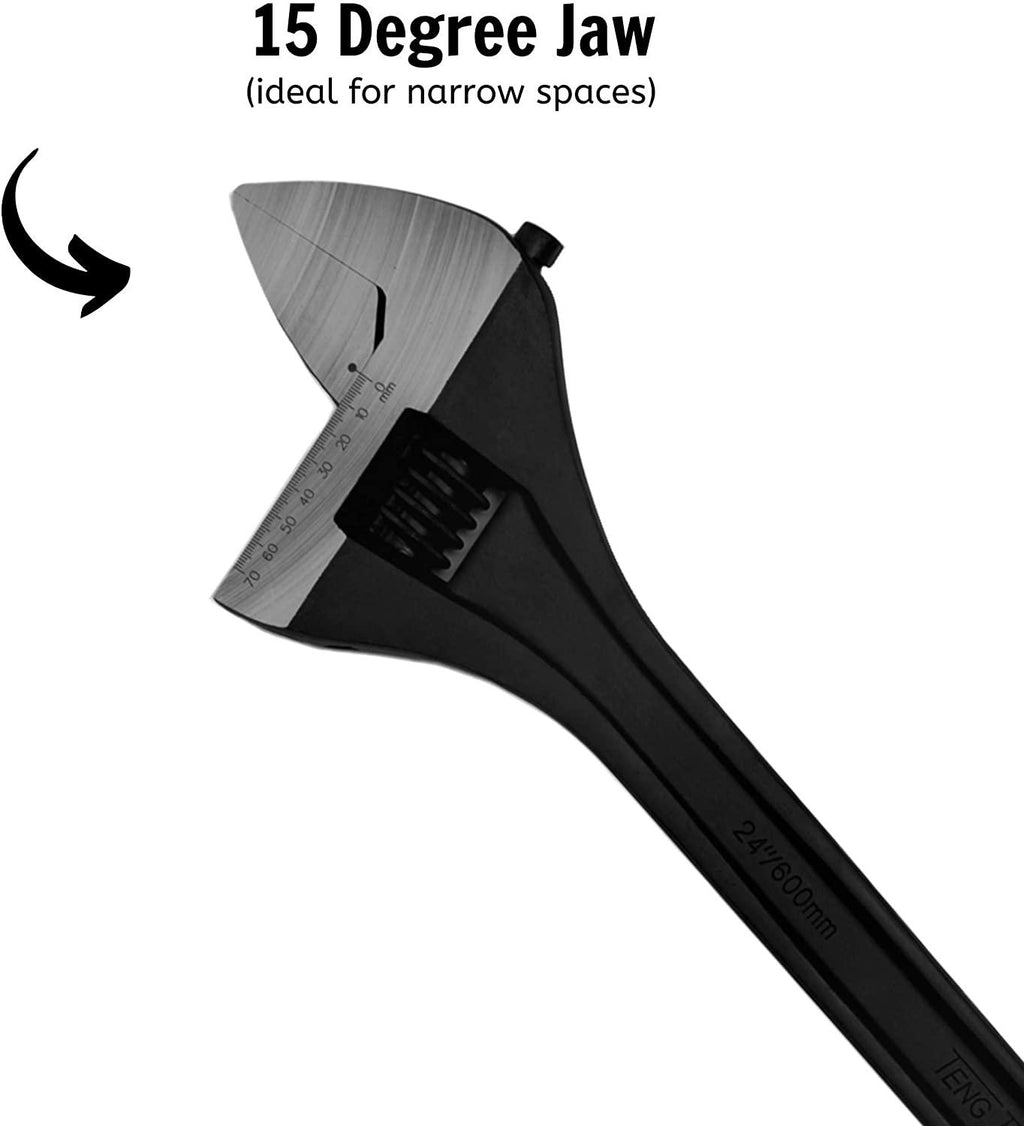 Teng Tools 24 Inch Industrial Adjustable Wrench With Graduated Scale - 4008