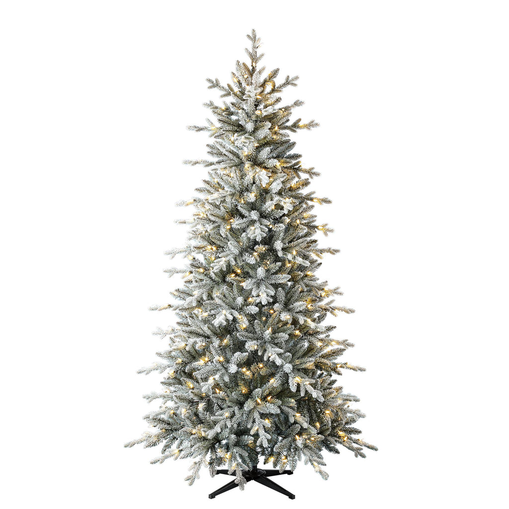 Holiday Time Prelit 350 LED Clear Lights, Hamilton Flocking Index Pine Artificial Christmas Tree, 7'