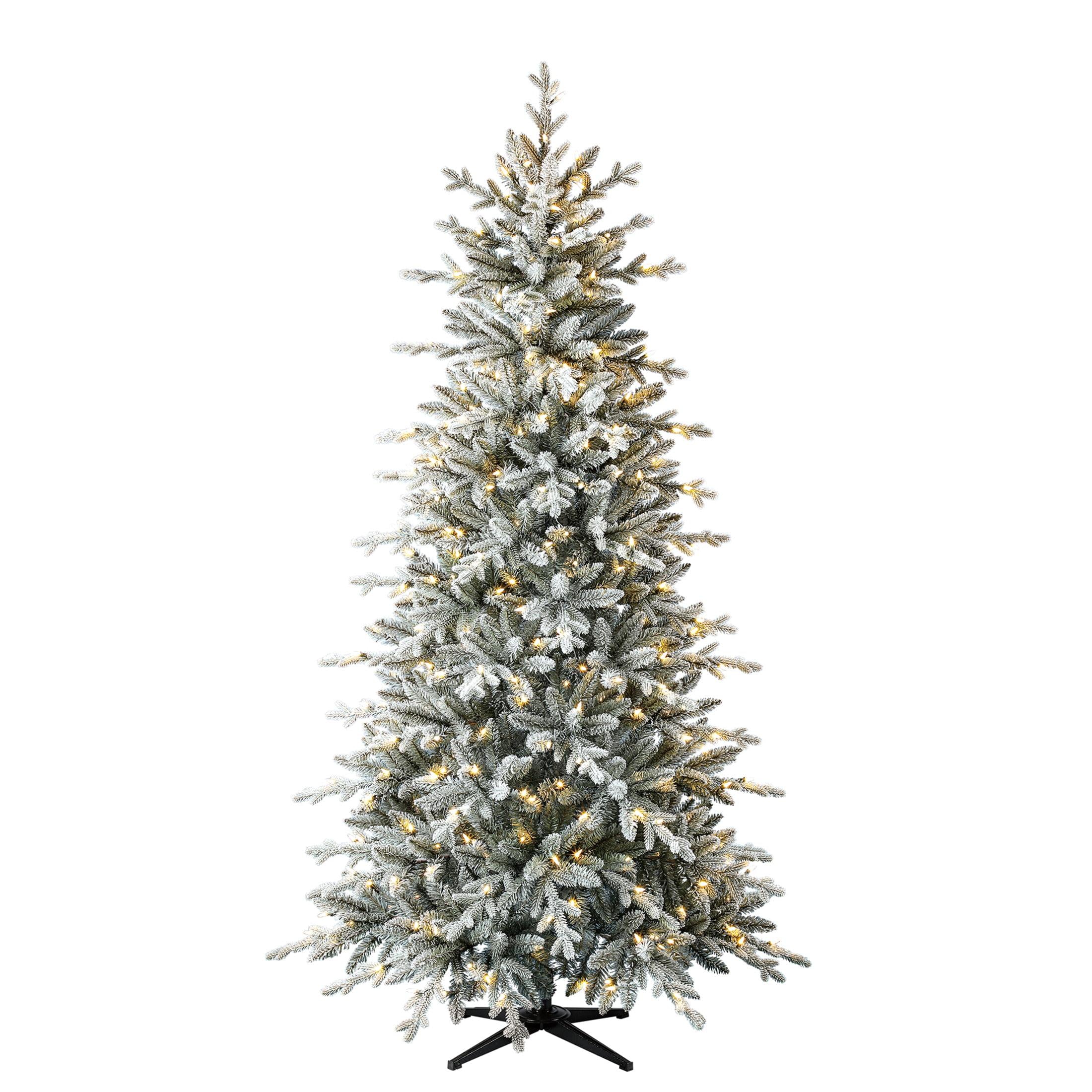 Holiday Time Prelit 350 LED Clear Lights, Hamilton Flocking Index Pine Artificial Christmas Tree, 7'