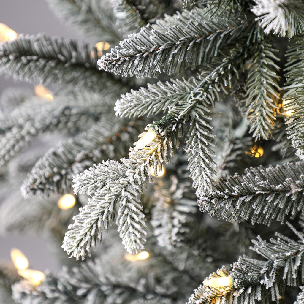 Holiday Time Prelit 350 LED Clear Lights, Hamilton Flocking Index Pine Artificial Christmas Tree, 7'