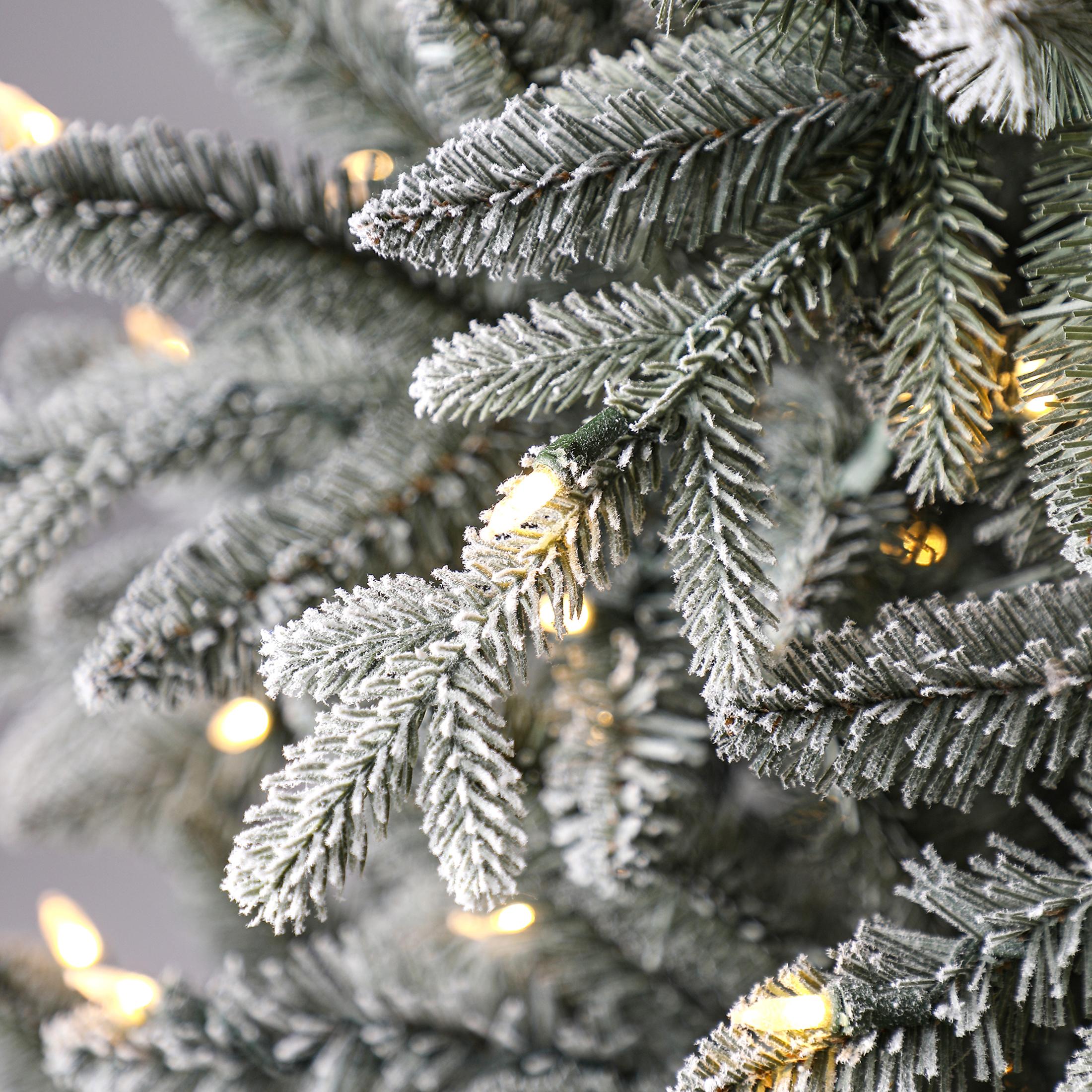 Holiday Time Prelit 350 LED Clear Lights, Hamilton Flocking Index Pine Artificial Christmas Tree, 7'