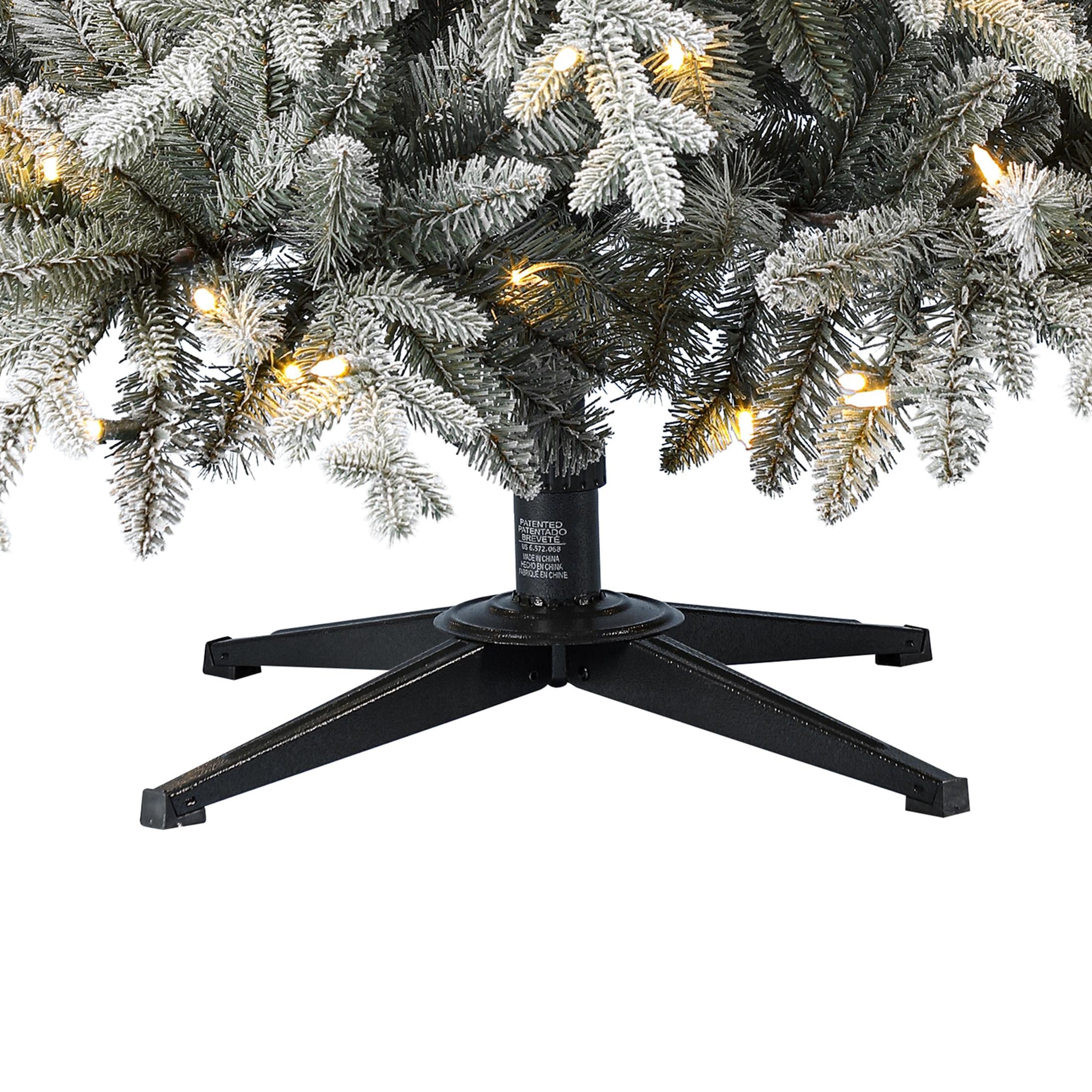 Holiday Time Prelit 350 LED Clear Lights, Hamilton Flocking Index Pine Artificial Christmas Tree, 7'