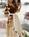 Ladies Elegant Butterfly Starlight Print Dress