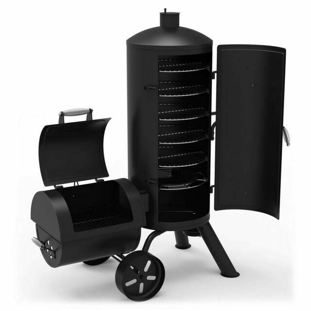 DynaGlo Signature Vertical Offset Charcoal Smoker Grill Heavy Duty Outdoor Black