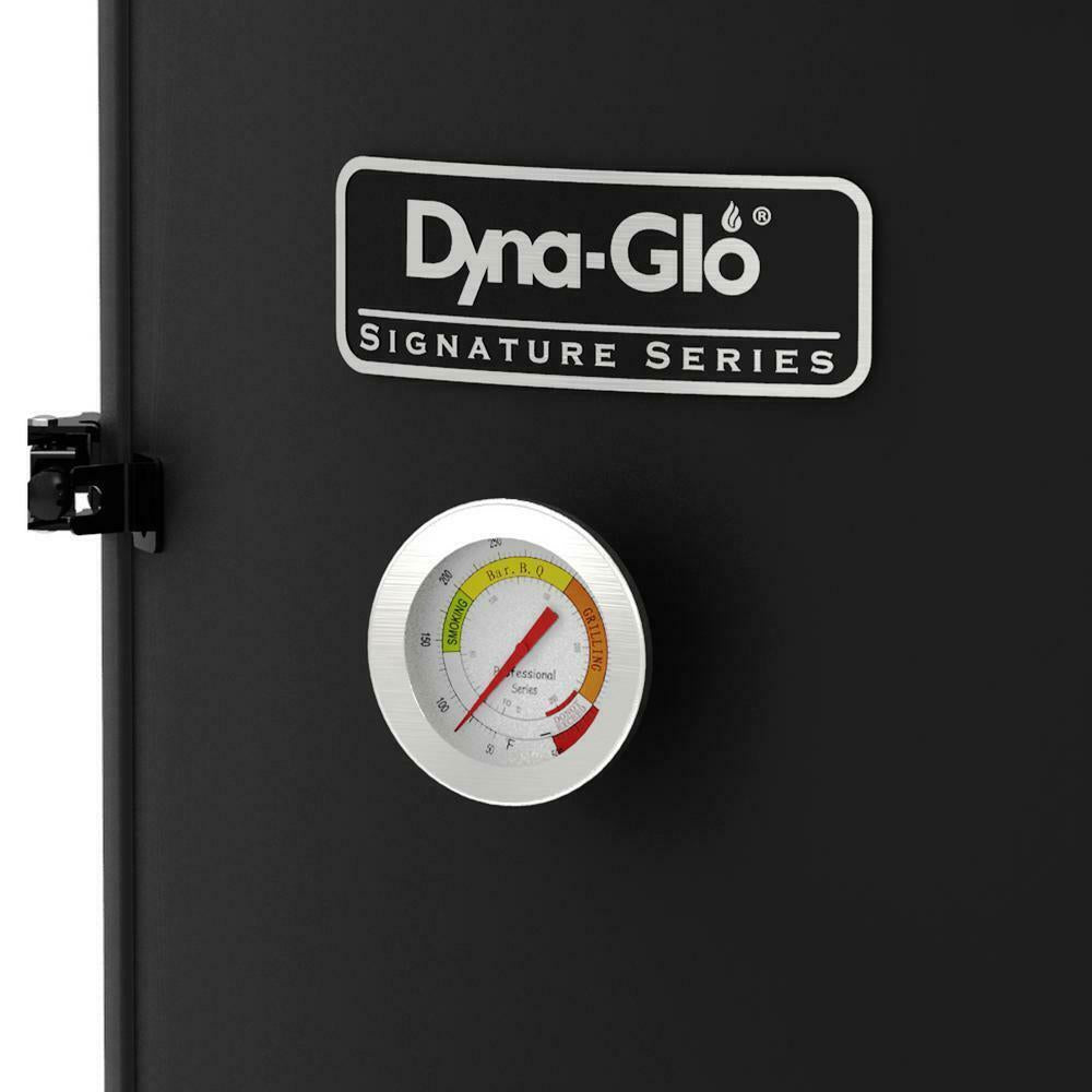 DynaGlo Signature Vertical Offset Charcoal Smoker Grill Heavy Duty Outdoor Black