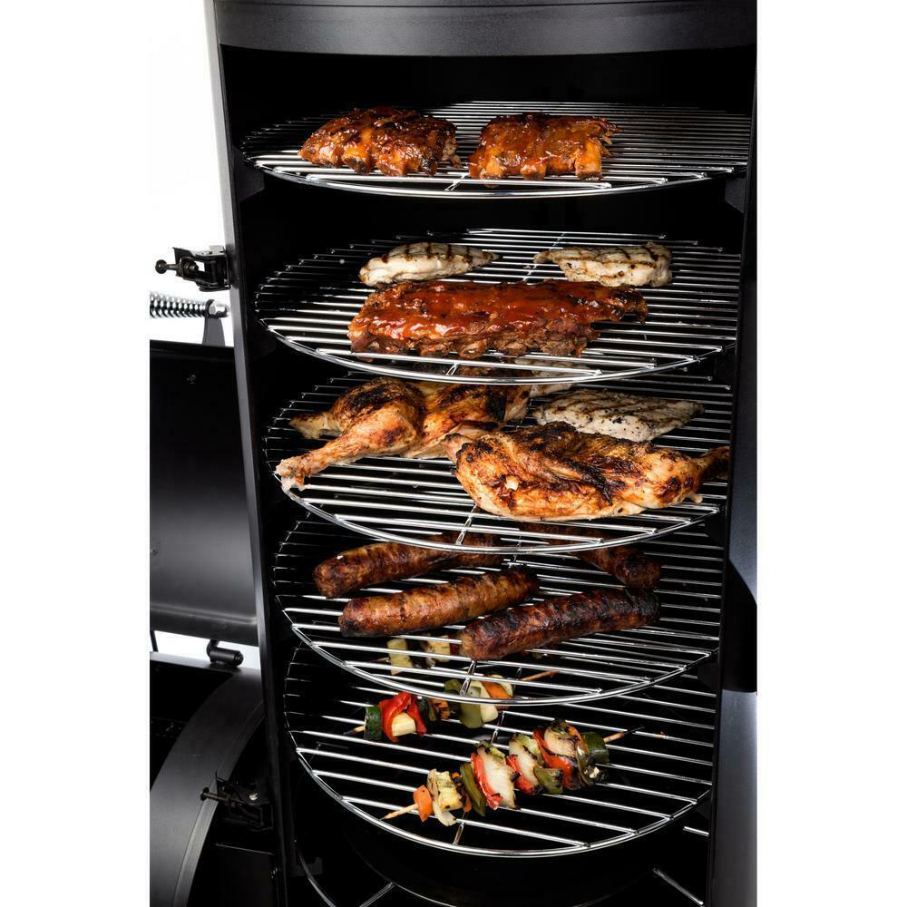 DynaGlo Signature Vertical Offset Charcoal Smoker Grill Heavy Duty Outdoor Black