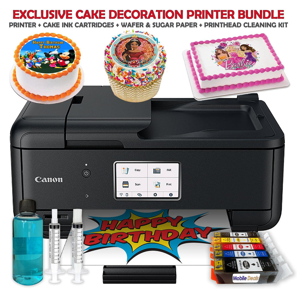Canon PIXMA Cake ImaPrinter, Edible Ink Cartridges, Wafer & Sugar Sheets Bundle