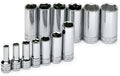 S K Hand Tools SKT4413 13 Piece 3/8" Drive 6 Point SAE Deep Socket Set