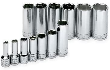 S K Hand Tools SKT4413 13 Piece 3/8" Drive 6 Point SAE Deep Socket Set