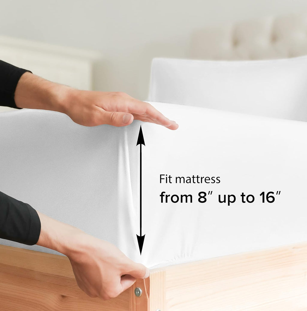 King 6 Piece Sheet Set - Breathable &amp; Cooling Bed Sheets - Hotel Luxury Bed Sheets for Women, Men, Kids &amp; Teens - Comfy Bedding w/ Deep Pockets &amp; Easy Fit - Soft &amp; Wrinkle - King White Sheets