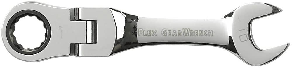 GEARWRENCH 10 Pc. 12 Pt. Stubby Flex Head Ratcheting Combination Wrench Set, Metric - 9550