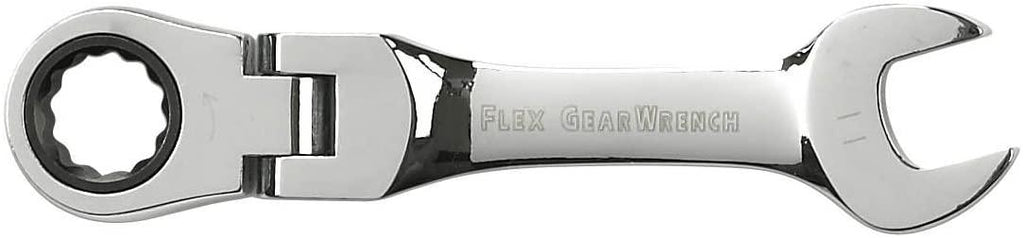 GEARWRENCH 10 Pc. 12 Pt. Stubby Flex Head Ratcheting Combination Wrench Set, Metric - 9550