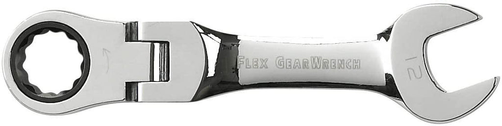 GEARWRENCH 10 Pc. 12 Pt. Stubby Flex Head Ratcheting Combination Wrench Set, Metric - 9550