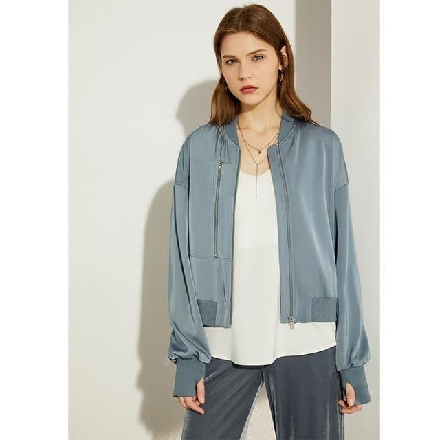 vintage embroidery zipper casual jacket