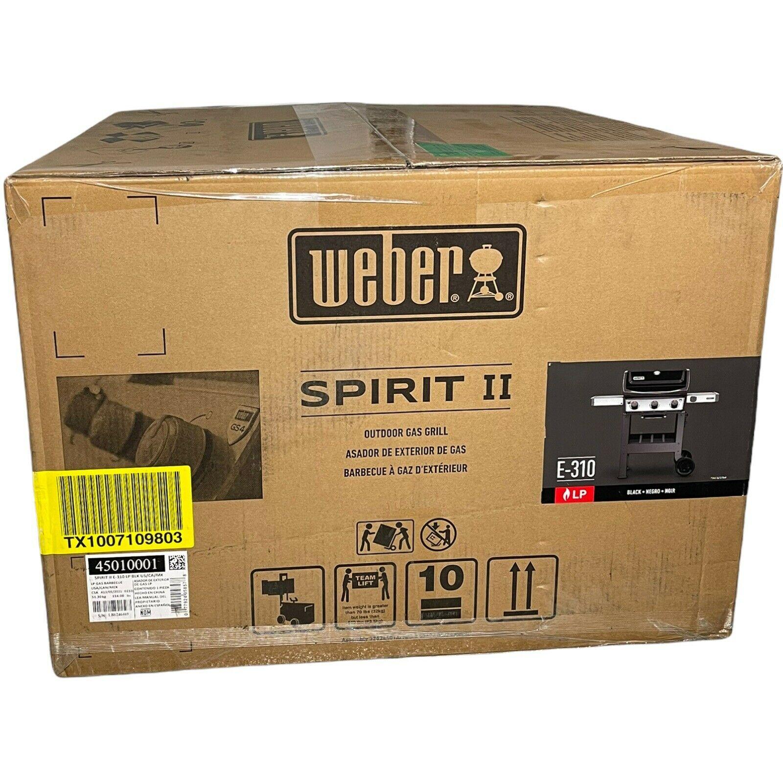 Spirit II E-310 3-Burner Liquid Propane Grill - Black