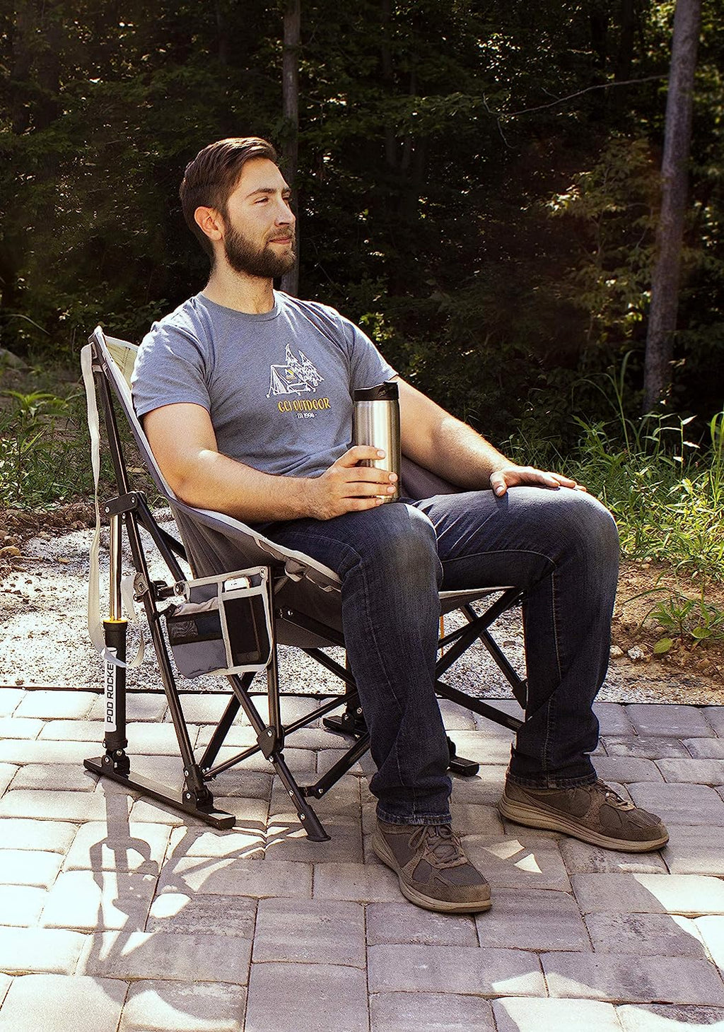 GCI Outdoor MaxRelax Pod Rocker Portable Rocking Chair &amp; Outdoor Camping Chair