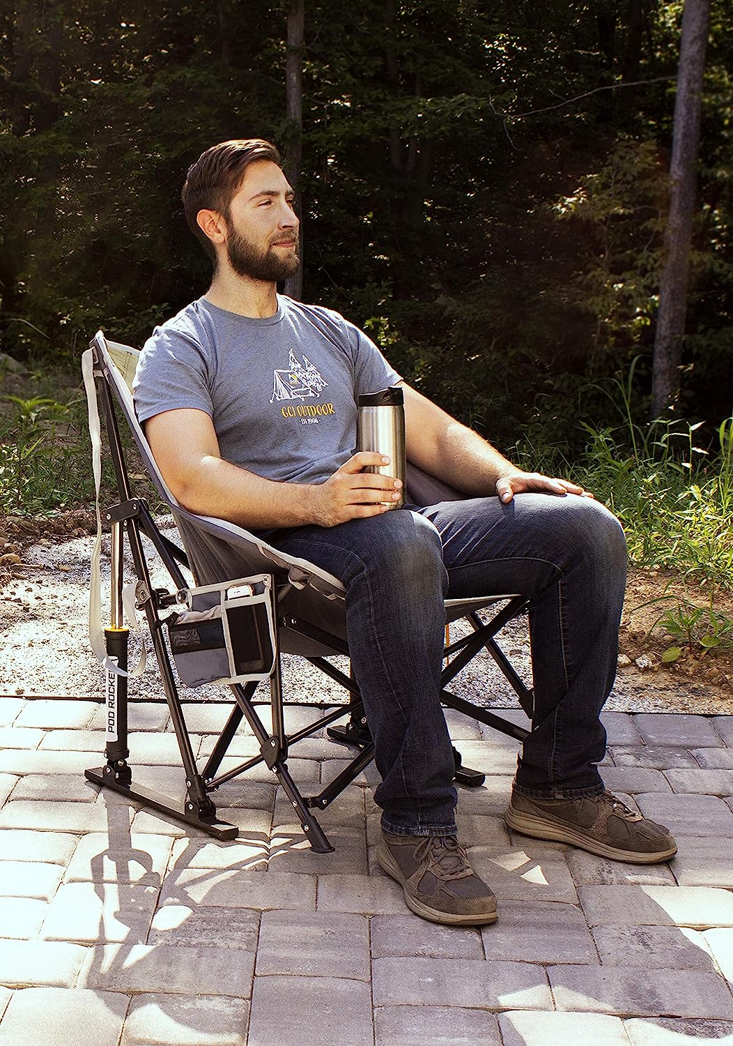 GCI Outdoor MaxRelax Pod Rocker Portable Rocking Chair &amp; Outdoor Camping Chair