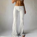 contrast flare casual pants