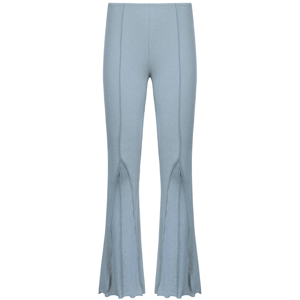 contrast flare casual pants
