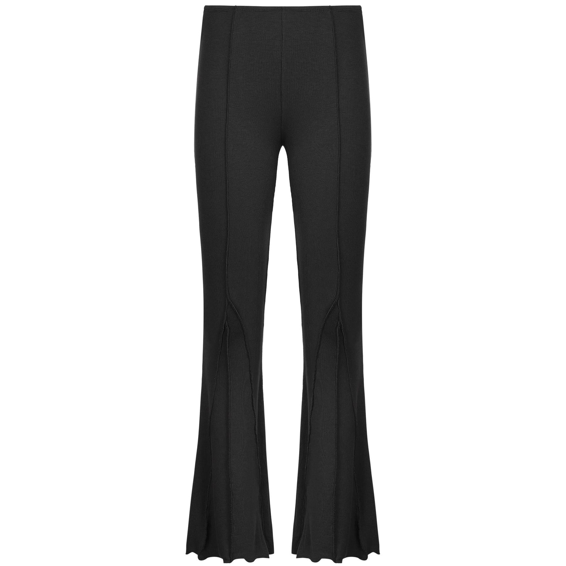 contrast flare casual pants