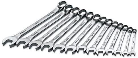 SK Professional Tools 86123 13-Piece 6-Point Metric Regular Combination Wrench Set - SuperKrome Finish, Set of 13 Chrome Wrenches Made in USA