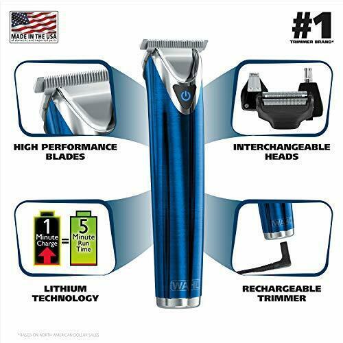 Wahl  Steel Lithium Ion 2.0+ Slate Beard Trimmer for Men - Electric ...