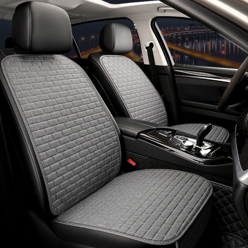 Car Seat Cover Front Set Choose Flax Car Seat Protector Cushion Linen Fabric Car Accessories Universal Size Car Seat Cushion