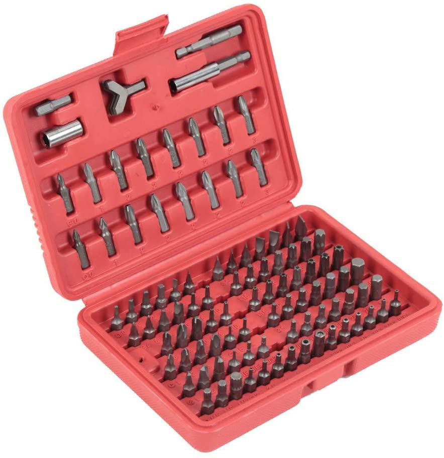 LFDHSF Screwdriver Set, 100pcs Screwdriver Security Bit Set, Torx Tamper Screws Hex Key Phillips Slotted Tri-Wing Car Repair Screwdriver Hand Tool Kit for Home Automotive