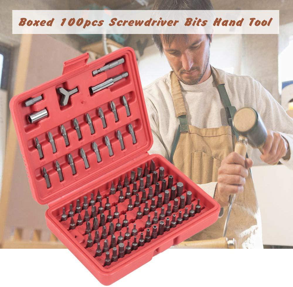 LFDHSF Screwdriver Set, 100pcs Screwdriver Security Bit Set, Torx Tamper Screws Hex Key Phillips Slotted Tri-Wing Car Repair Screwdriver Hand Tool Kit for Home Automotive