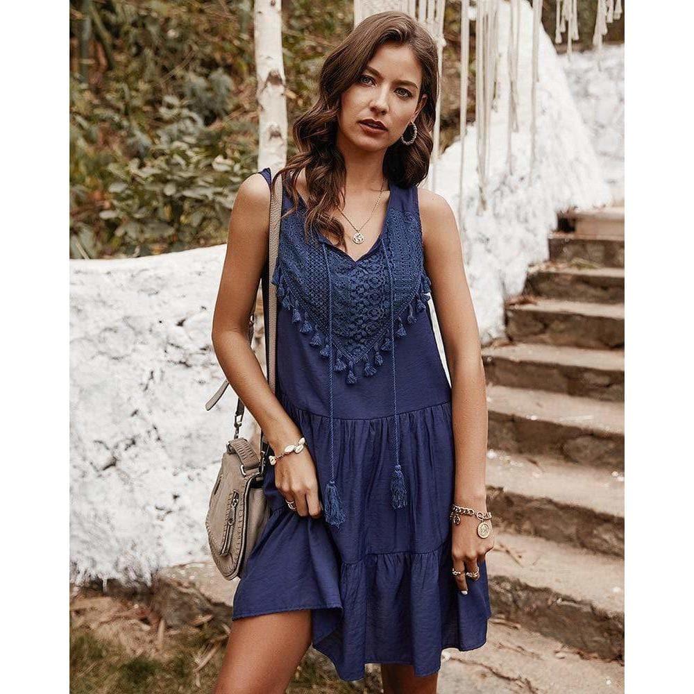 bohemian sleeveless elegant dress