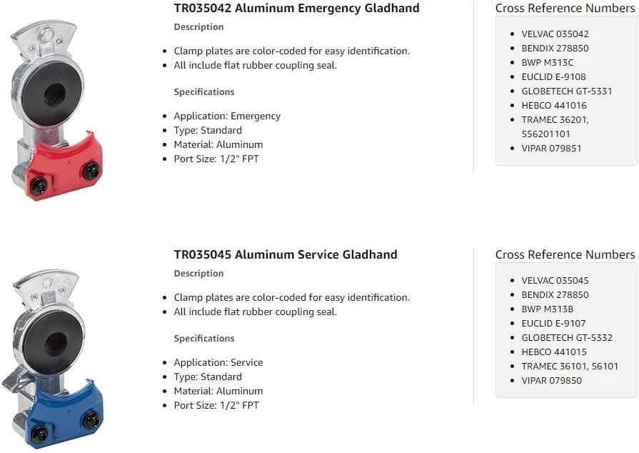 TORQUE 12ft 3 in 1 ABS & Air Power Line Hose Kit Airline Air Hose with Glad Hands Wrap 7 Way Electrical Cable with Handle Grip & Gladhands for Semi Truck Trailer Tractor (TR813212)