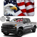 Autoamerics 1-Piece Windshield Sun Shade American Eagle Flag - 3 USA Patriotic  - Foldable Car Front Window Sunshade for Sedans SUV Truck - Blocks Max UV Rays and Keeps Your Vehicle Cool - Large
