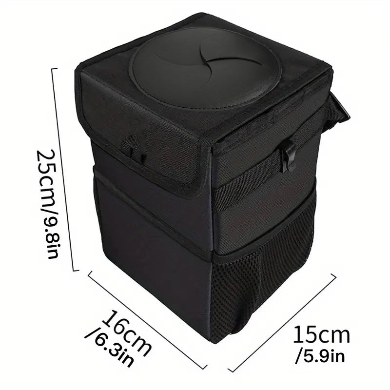 Keep Your Car Clean &amp; Organized - ZukMi Car Trash Can With Lid &amp; StoraPockets!