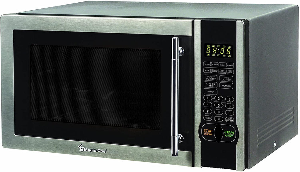 Magic Chef 1.1 Cu. Ft. 1000W Countertop Microwave Oven with Stylish Door Handle, Black