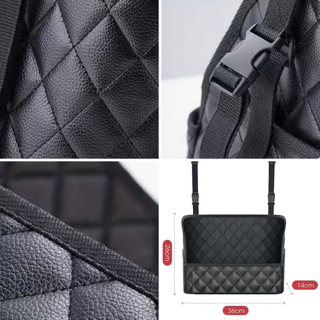 Wallet Handbag Car Supplies StoraBetween Car Seats Car Organizer Mesh Bag With Extra Back Pocket Car Seat Back Organizer Box Car Accessories