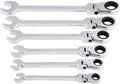 YUOP Hand Tool Set 12 Pcs Ratche Wrench Set Torque Socket Spanner 8-19mm Ratcheting Wrench Spanners Garafor Auto Car Repair Tools (Size : Flexible Head)