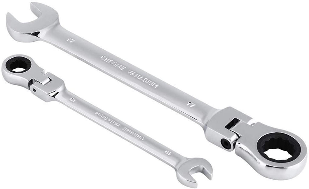 YUOP Hand Tool Set 12 Pcs Ratche Wrench Set Torque Socket Spanner 8-19mm Ratcheting Wrench Spanners Garafor Auto Car Repair Tools (Size : Flexible Head)