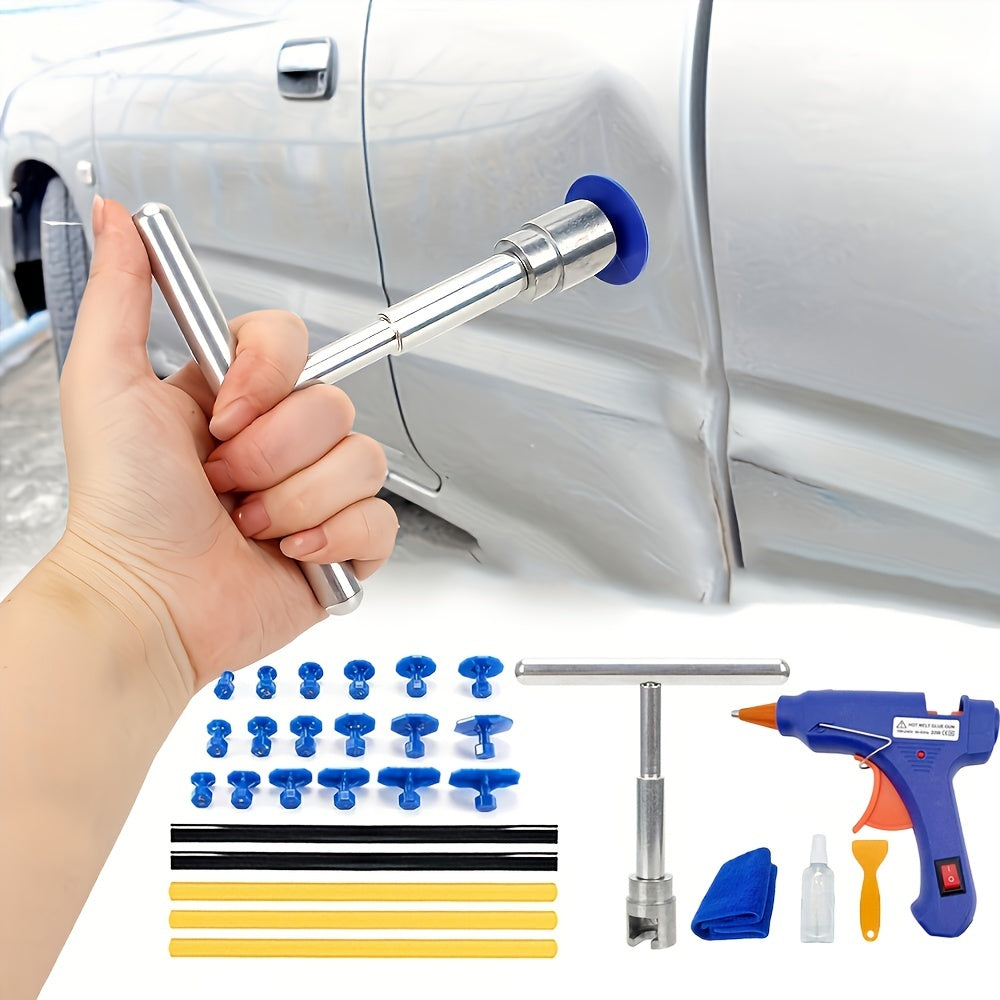 T-bar Puller Car Dent Repair Tool Kit Automotive Body Sheet Metal Paintless Suction Cup Mechanical Workshop Tools Set For Car