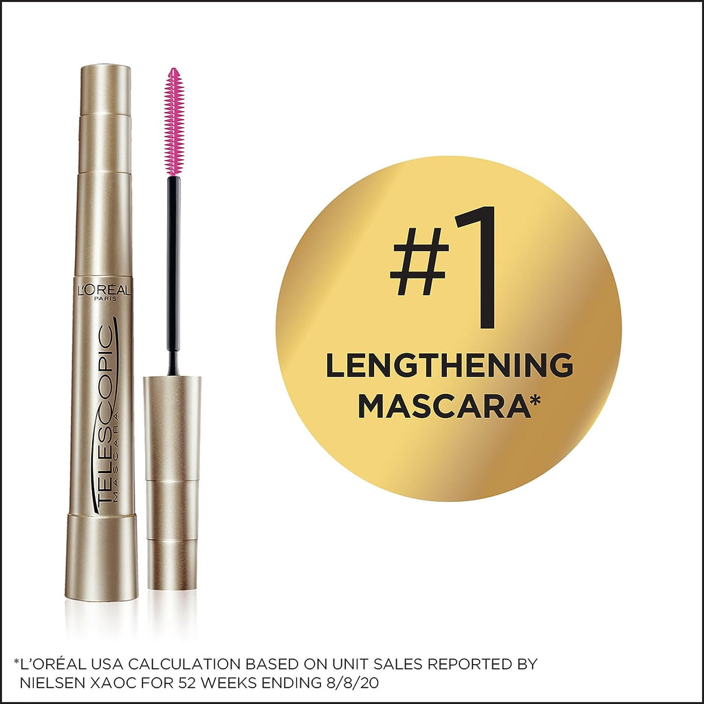 L'Oréal Paris Telescopic Original Washable Intense Lengthening Mascara, Black Brown, 0.27 fl. oz.