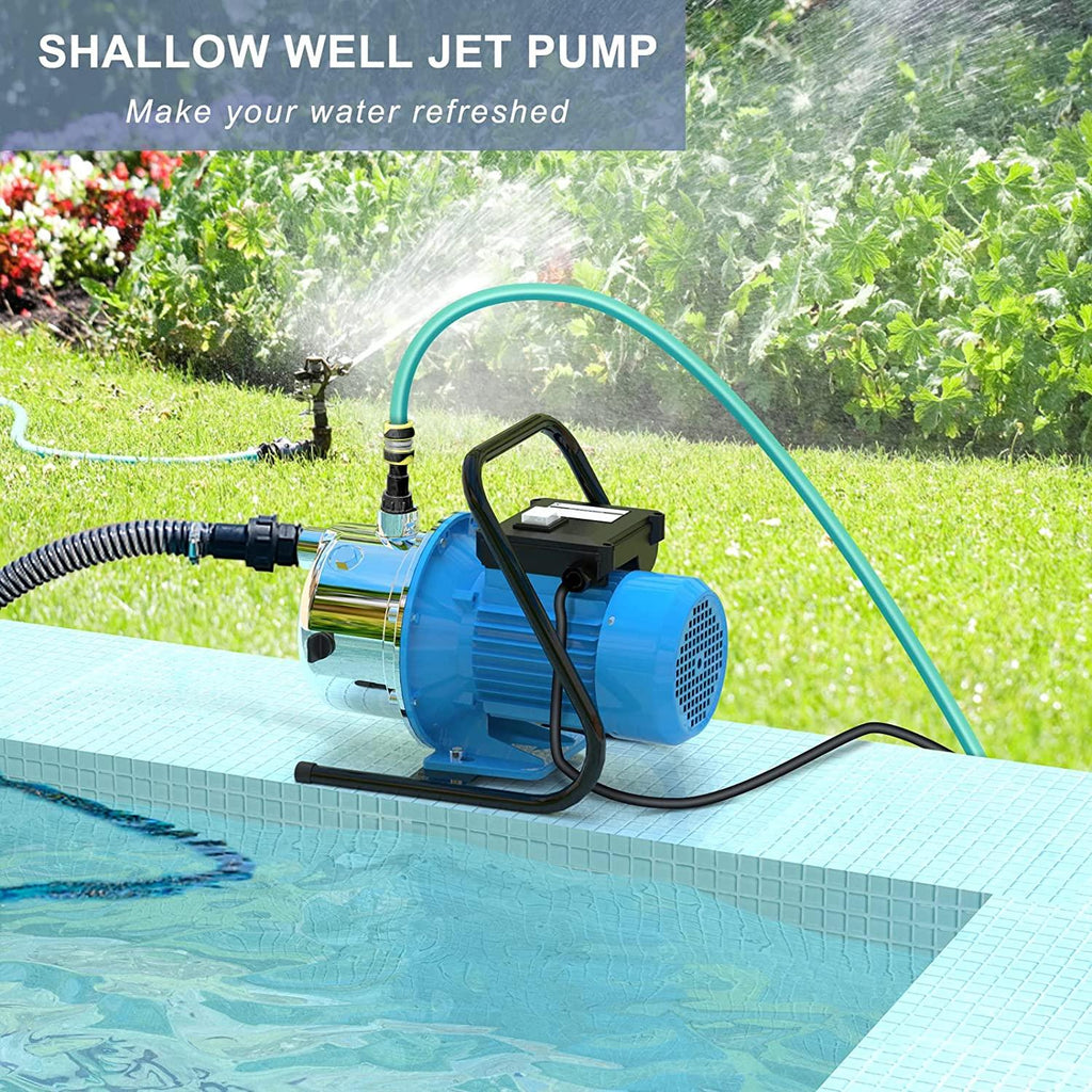 FOTING 1.6 HP Shallow Well Pump, 1215GPH Portable Irrigation Pump,  Steel Water Transfer Draining Sprinkler Pump for Lawn Garden