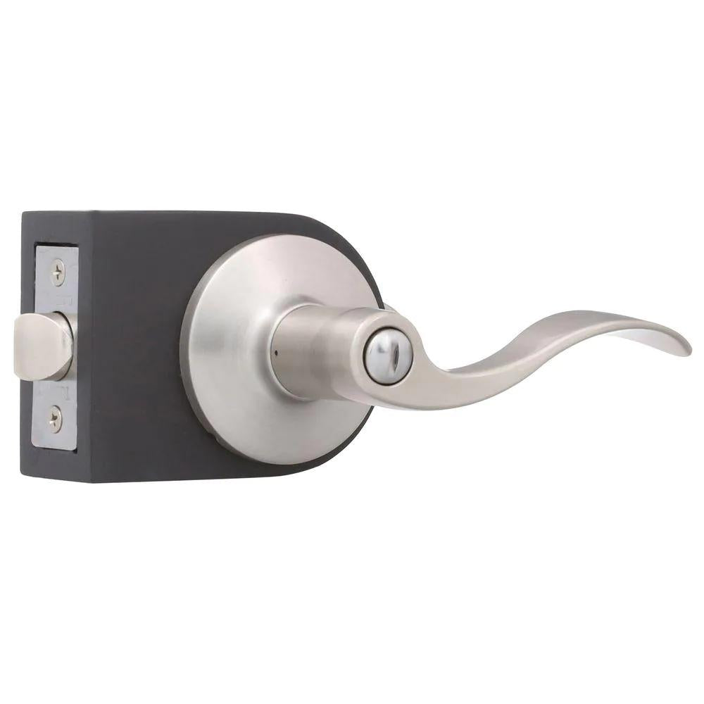 Satin Nickel Privacy Bed/Bath Door Lever Set