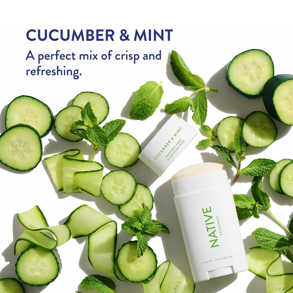 Native Deodorant | Natural Deodorant for Women and Men, Aluminum Free with Baking Soda, Probiotics, Coconut Oil and Shea Butter | Cucumber &amp; Mint