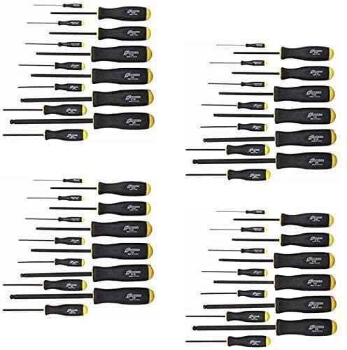 Bondhus 10737 Set of 11 Balldriver Screwdrivers, ProGuard Finish, Long Length, sizes 5/64-3/8-Inch (Four Pack)