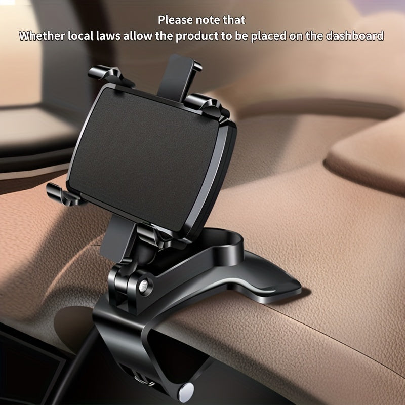 Angle-Adjustable Car Phone Mount: Rotate &amp; Secure Your Phone For Easy Accessibility