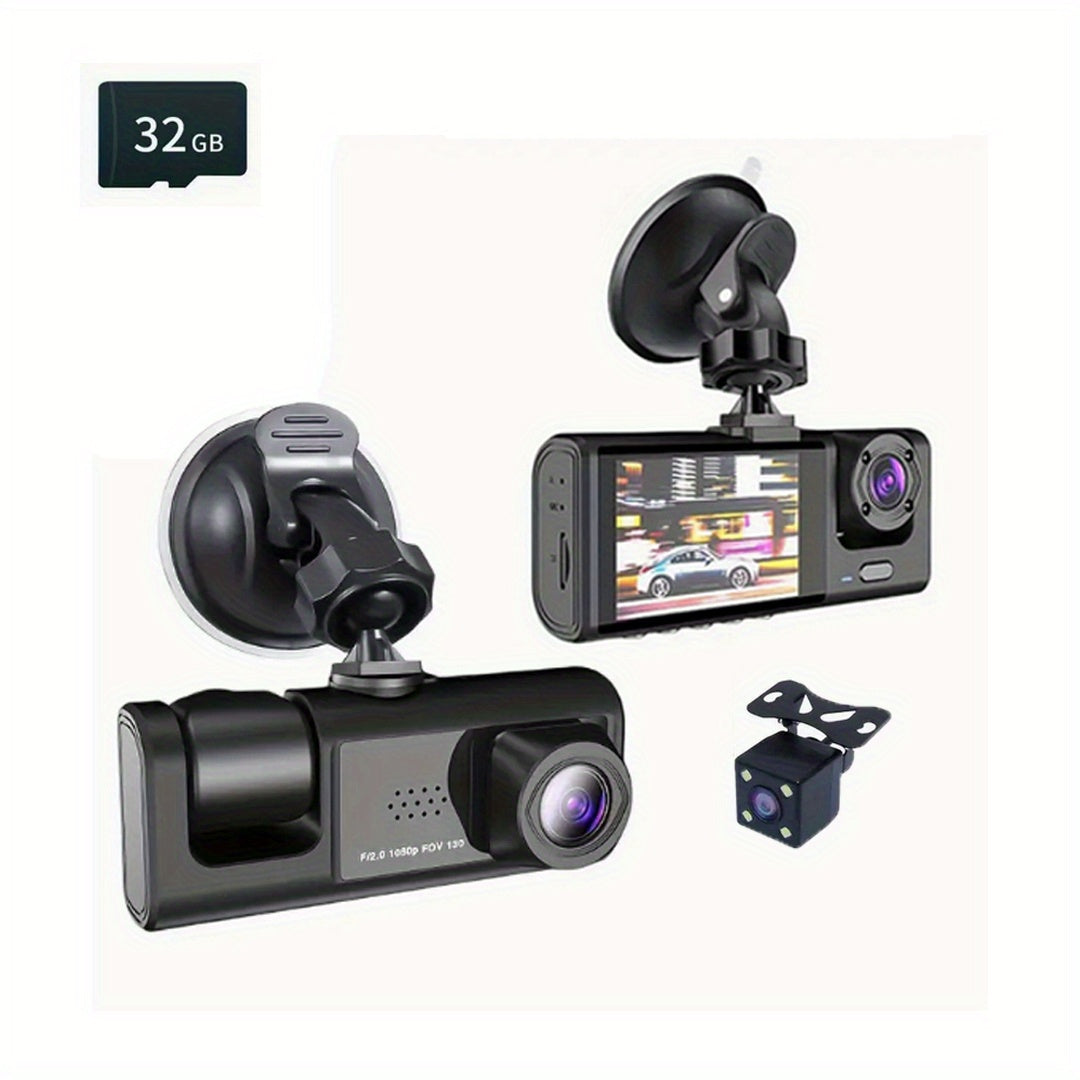 3 Channel Dash Cam For Car Camera 1080P Video Recorder Dashcam Black Box Dual Lens Inside Car DVR Rear View Camera Car Accessory