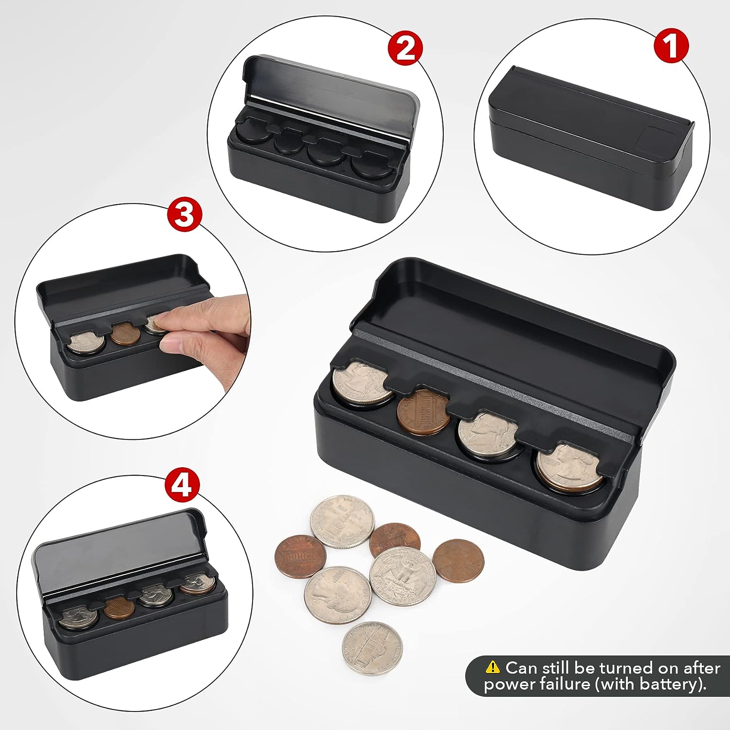 SINGARO Coin Holder for Car, Universal Car Coin Change Organizer, Car Coin Holder Compatible with Coins of Different Sizes, Car Interior Accessories, Suitable for Most Cars, Trucks