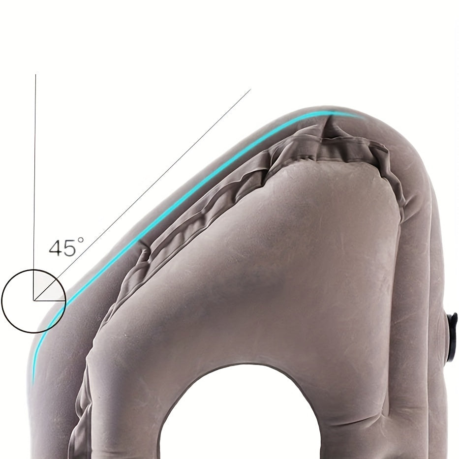 Comfy Inflatable Travel Pillow: Neck &amp; Lumbar Support For Airplane, Car, RV &amp;   - Folds Easily Into Bag!