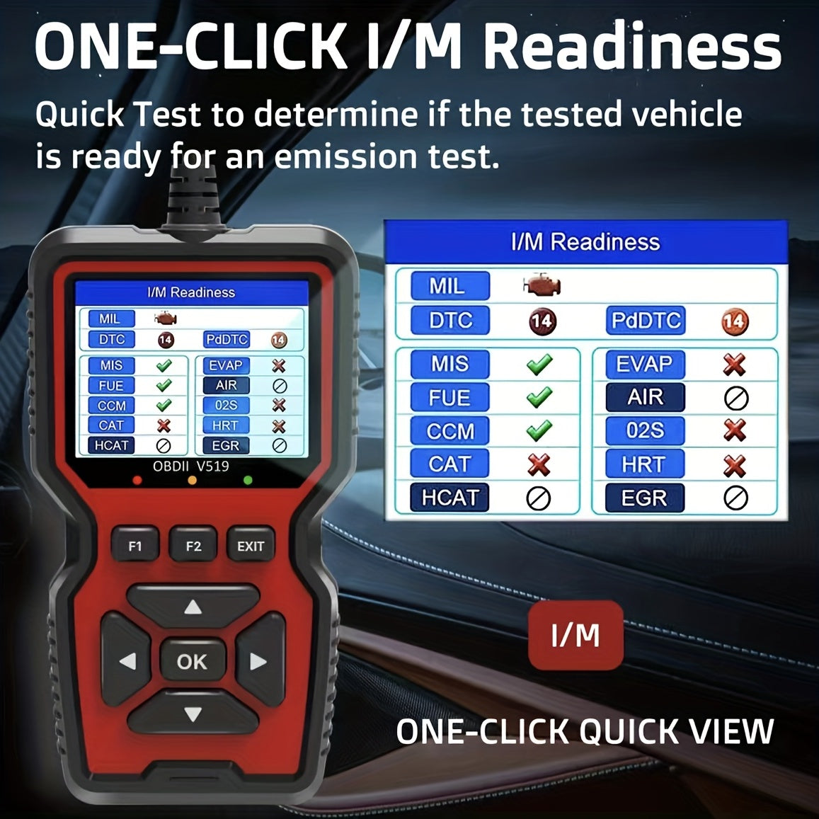 V519 Custom Universal Car OBD II Diagnostic Scanner Car Fault Detector Diagnostic Scanner